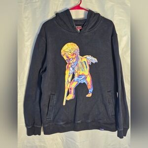 PRPS Black Hoodie with Colorful Angel Graphic Size XL